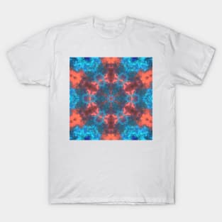 Psychedelic Hippie Flower Red and Blue T-Shirt